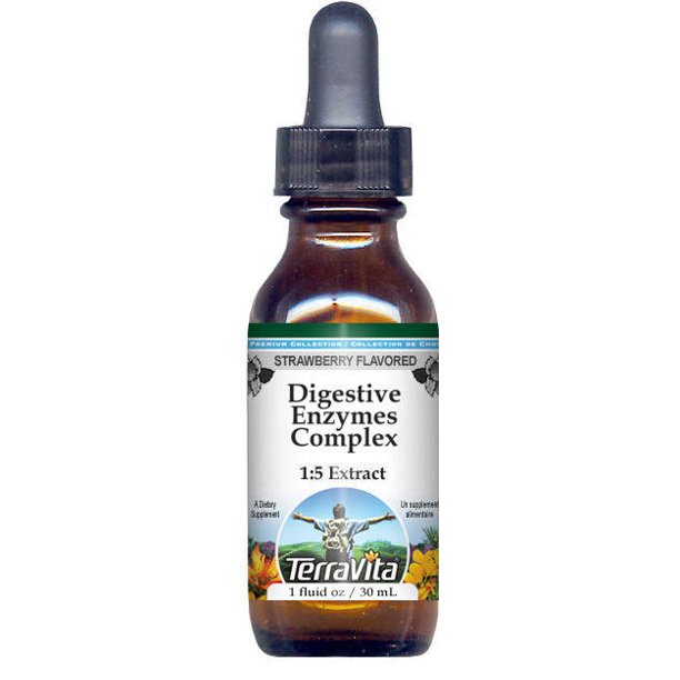 Digestive Enzymes Complex Glycerite Liquid Extract (15) Strawberry