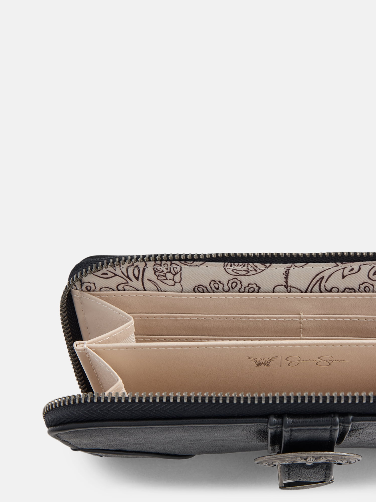 Jessica Simpson Women's Daphne Zip Around Wallet, Meteorite Black