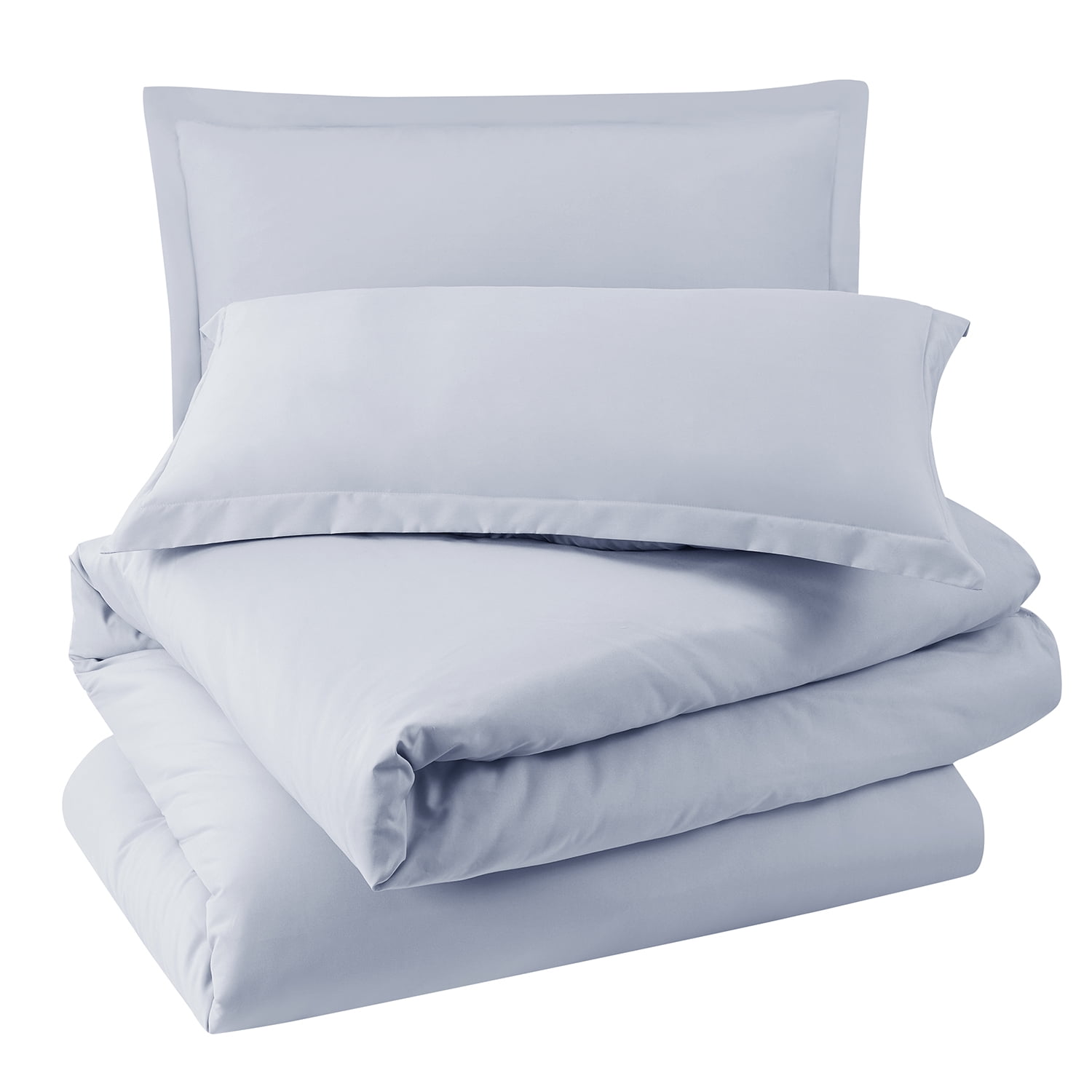 LammaLoe Duvet Cover Queen, Luxury Microfiber 3 Piece Bedding Sets with 2 Pillow Shams, Ice Blue