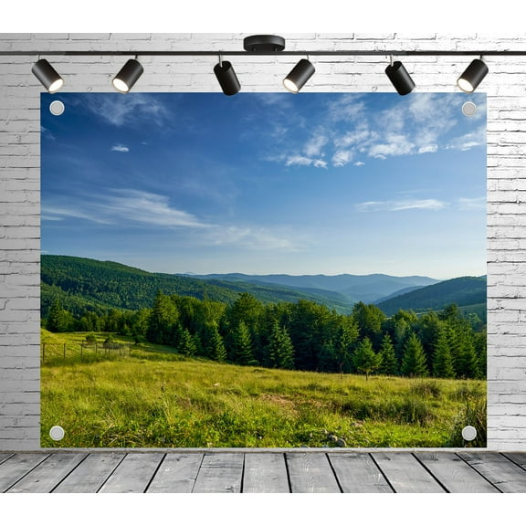 Forest Backdrop | Polyester Fabric Banners Decorative Curtains for Outdoor Theme Activities Photoshoot Wedding Photography Party Background Home Decoration Studio Props