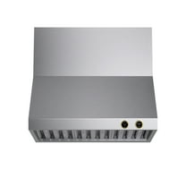 36 in. 900 CFM Ducted Wall Mount Range Hood in Stainless Steel with Gold