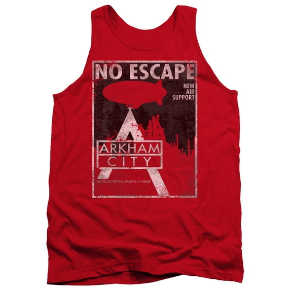 Batman Arkham City No Escape Adult Tank Top Red
