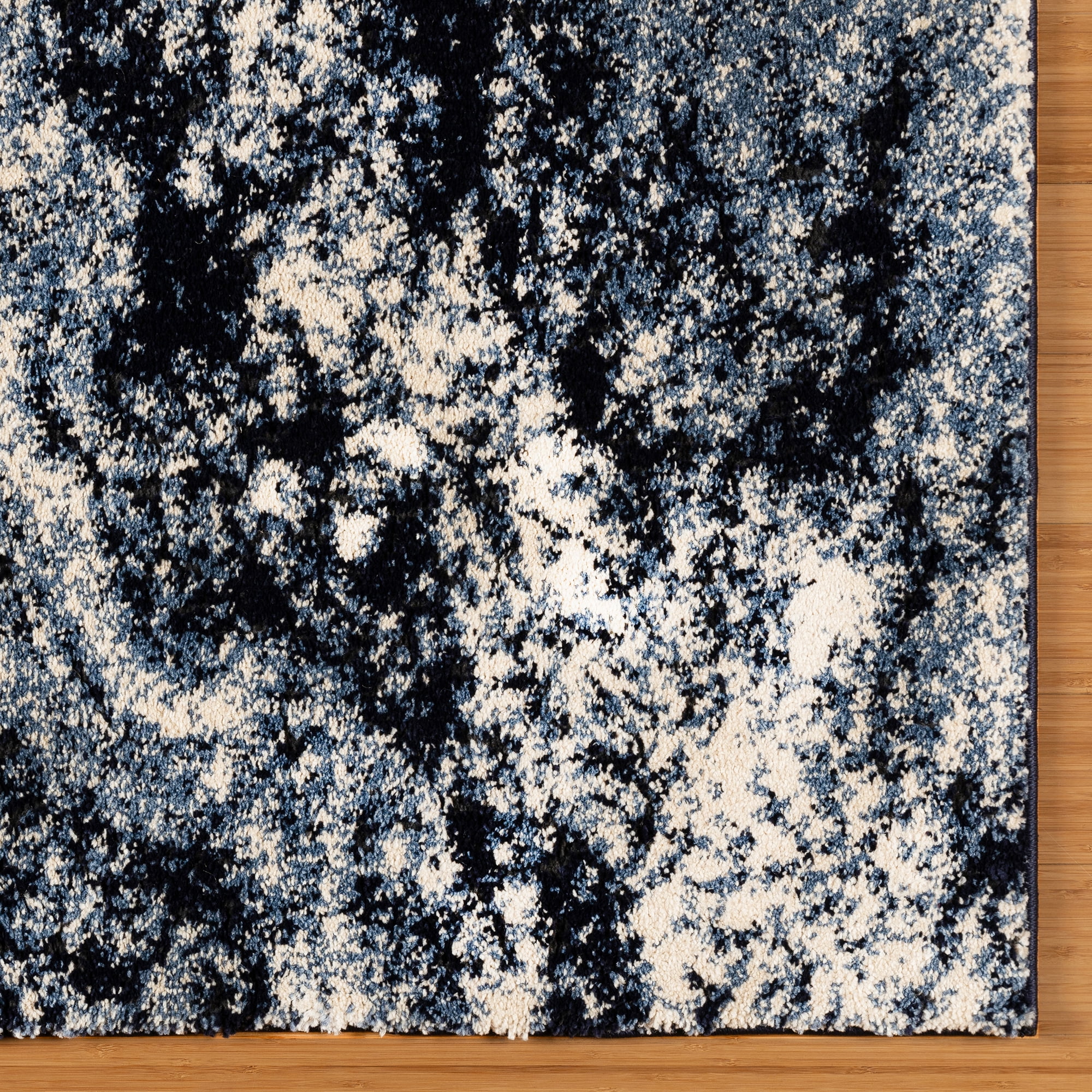 Gertmenian Imani Zuri Shag Abstract Blue Area Rug, 5x8