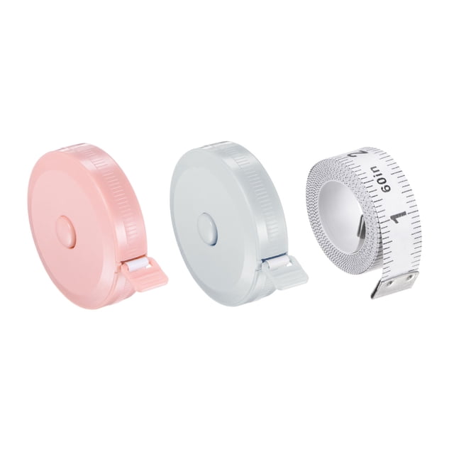 Suave Cinta Métrica Juego 150cm y 200cm Retráctil Medición Regla con 150cm Blanco Suave Regla para Cuerpo Tela Costura, Fresco Rojo Nórdico Azul