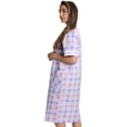 thumbnail image 2 of Dreamcrest Short Sleeve Zipper Front Duster 8513-2-1X (Plaid 4 - Purple, Medium), 2 of 3