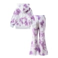thumbnail image 5 of KEXE Little Girls Tie‑Dye Hoodie Set Star Long‑Sleeve Cropped Hooded Sweatshirt Flare Pants, 5 of 9