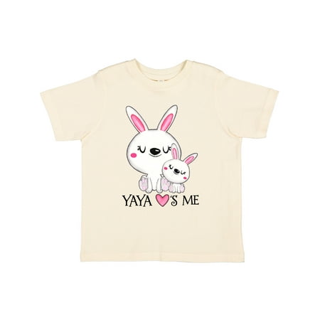 

Inktastic Yaya Loves Me- bunny family Gift Toddler Boy or Toddler Girl T-Shirt