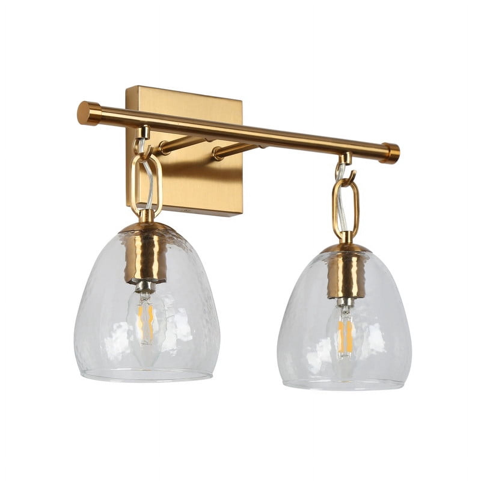 LNC Blobfish 13.8-in 2-Light Polished Gold LED Modern/Contemporary Vanity Light
