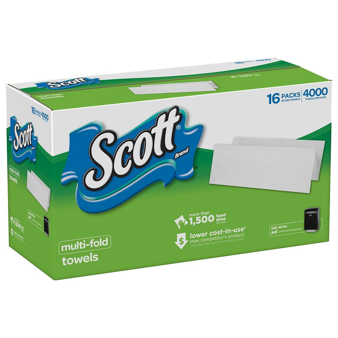 Scott Multi-Fold Towels, Absorbency Pockets, 9.2 x 9.4, 4000/Carton (KCC08009)
