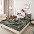 thumbnail image 3 of Castle Fairy Teens Green Camo Elk Silhouette Queen Sheets 4 Pieces,Hunting Animal Duck Queen Sheet Sets,Olive Dark Green Black,1 Fitted Sheet, 1 Flat Sheet and 2 Pillowcases, 3 of 6