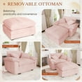thumbnail image 6 of Muumblus Oversized Accent Chair with Ottoman, 48" Indoor Chaise Lounge Cloud Corduroy Sofa Reading Armchair for Modern Living Room, Bedroom, Pink, 6 of 11