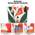 thumbnail image 2 of Tote Bag for Women - Abstract Leaves Shoulder Bag - Large Utility Work Duffle Bag with Zipper Handbag for Travel, Work, Sprots, 2 of 5