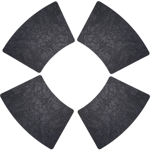 KDJ Leather Wedge Placemats Set of 4, Fan Shape Table Mats, Heat-Proof Waterproof Oil-Resistant Dining Mats for Kitchen Restaurant Coffee Table Bar, 19x12 Inch
