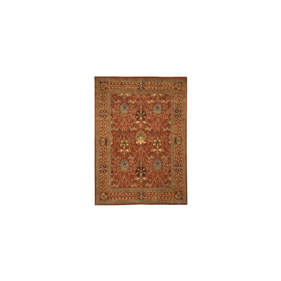 Rust Wool Area Rug - 7'9 x 9'9 Hand-Tufted Persian Style Rug for Living Room