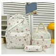 thumbnail image 3 of Pink Bow Backpack Set, 3pcs Cute Kawaii Backpack Set, Coquette Bow Daypack Rucksack with Multi-pocket White, 3 of 3