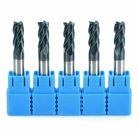 

5PC HRC45 φ4mmx50mm4Flute Shank Tungsten CNC Carbide End Milling Cutter tool