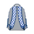 thumbnail image 3 of Blue White Checkered Backpack for School,Cute School Bag,Schoolbag with Adjustable Shoulder Straps & Padded Back,15.3"x11"x6.7", 3 of 6