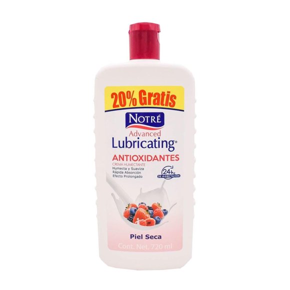 Crema humectante Notré Advanced Lubricating antioxidantes piel seca 720 ml