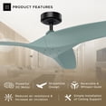 thumbnail image 6 of Aerofanture Ceiling Fans Minimalist Modern 52" Ceiling Fan with ABS Blades and Remote Control, Indoor, 6 of 9