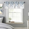 thumbnail image 3 of Navy Blue Eucalyptus Leaves Window Valance for Kitchen, Farm Plant Country Watercolor Rod Pocket Short Curtain for Small Windows, Light Filtering Decorative Valance, 60 x 14 Inch, 1 Panel, 3 of 9