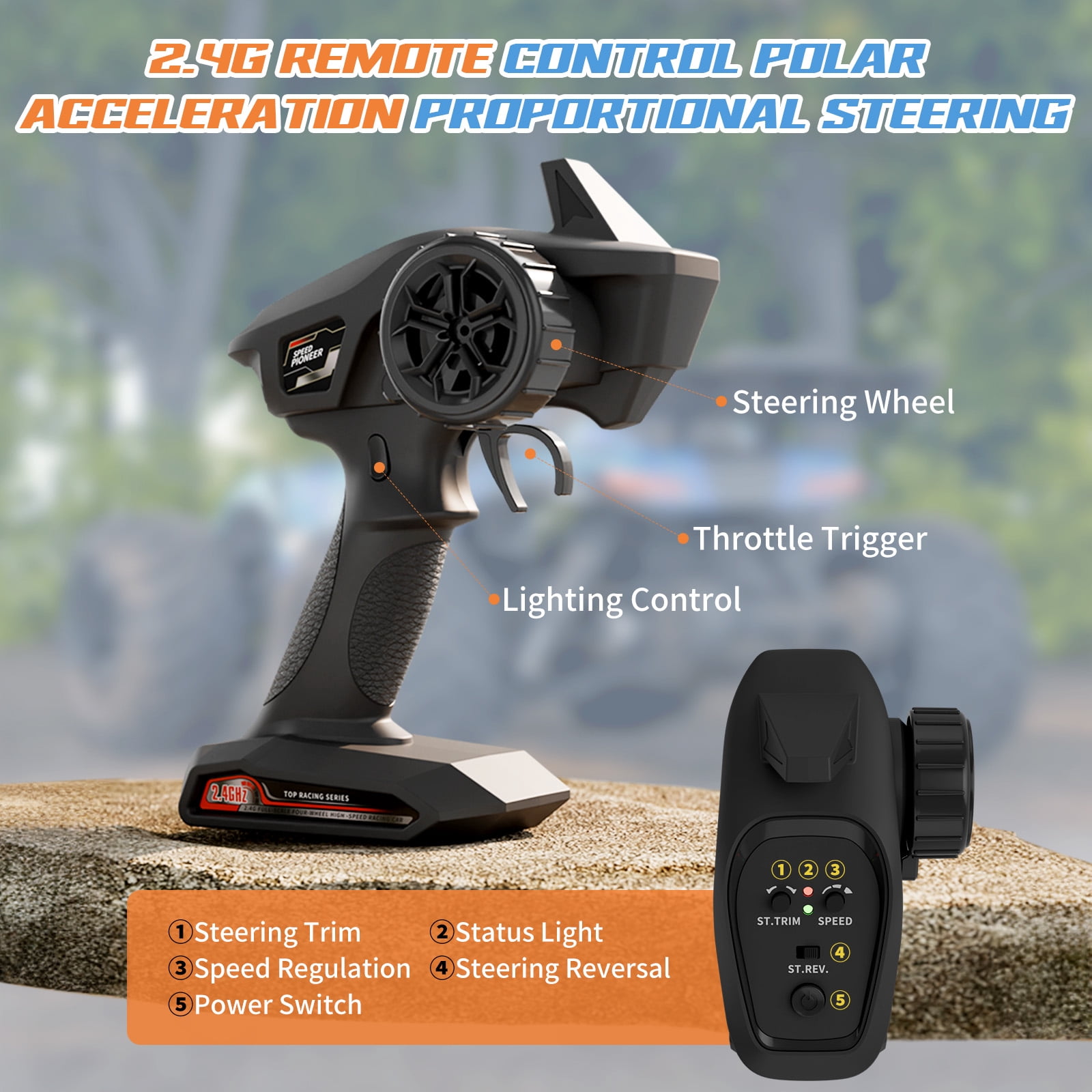 Yeahill 1:16 RC Car for Adults & Kids, All Terrain 4x4 Remote Control Car, 40+ km/H Off-Road RC Trucks, 40+ Mins Running High Speed Remote Control Trucks for Teen Boy Girl Gifts