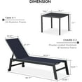 thumbnail image 3 of PURPLE LEAF Patio Chaise Lounge Set 2 Pieces Textilene Pool Lounge Chairs with Wheels Sunbathing Chair for Outdoor, Beach, Yard, Side Table Included, Navy Blue, 3 of 10