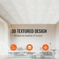 thumbnail image 4 of KFFKFF Drop-In Ceiling Panels, Bundle of 12, 24x24 inch, Premium PVC, Simple Setup/Cut, Adhesive Ceiling Tiles for Decor in Home or Office, White Peg Design, 4 of 9