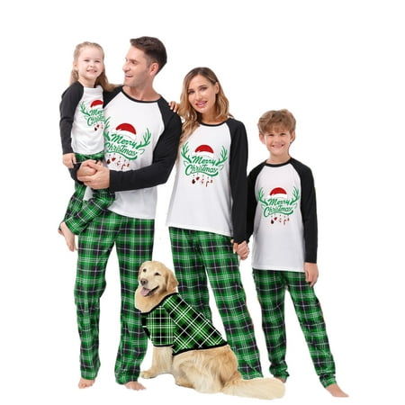 

Ma&Baby Family Matching Christmas Pajamas Set Holiday Letter Print Sleepwear Xmas PJS Set