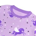 thumbnail image 6 of NIPAXO Girls Pajamas Set Long Sleeve Magical Unicorn Star Print Casual Sleepwear with Purple Trim for Toddler Little Girls, 6 of 8