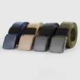 thumbnail image 2 of Men Solid Color Steel Buckle Nylon Woven Inner Belts Hypoallergenic Adjustable Waist Band, 2 of 9