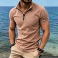 thumbnail image 2 of Dagugfen Athletic Tops Short Sleeve Stand Neck 1/4 Zip up Fitness Pullover Shirts Outdoor Workout Running Tops, 2 of 8