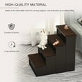 thumbnail image 5 of PawHut Pet Stairs, Small Pet Steps with Cushioned Removable Covering for Dogs and Cats, Dark Coffee, 5 of 9