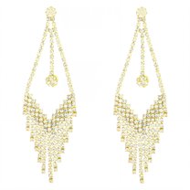 DESIGNICE Statement Earrings for Women,Rhinestone Long Tassel Dangle Earrings for Women,Gold Earrings Wife Girlfriend Jewelry Gift,Style5