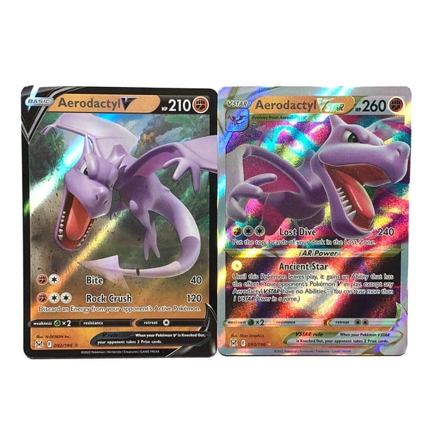 Set de cartas coleccionables Pokémon Aerodactyl V y VStar Lost Origin