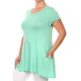 thumbnail image 2 of Women's Casual Solid Color Short Sleeve Tunic Top With Pockets, 2 of 5
