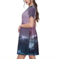 thumbnail image 2 of Easygdp lighthouse Waves Torrential Rain para Vestido Transpirable de Mujer, Vestido Suelto de Manga Corta con Pliegues y Bolsillos para el Verano, 2 of 6