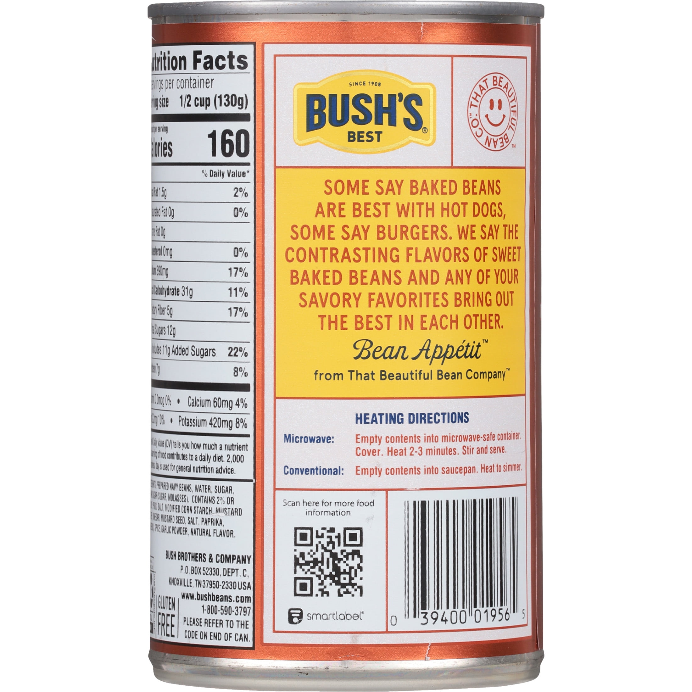 (12 pack) Bush's Boston Recipe Baked Beans, Canned Beans, 28 oz Can