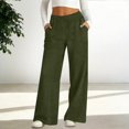 thumbnail image 3 of Women's High Waisted Jeans, Straight Leg Elastic Waist Pull On Jeans, Stretchy Relaxed Fit Denim Pants with Pockets, Fashion Casual Jeans for Daily Wear Green XXXL, 3 of 8