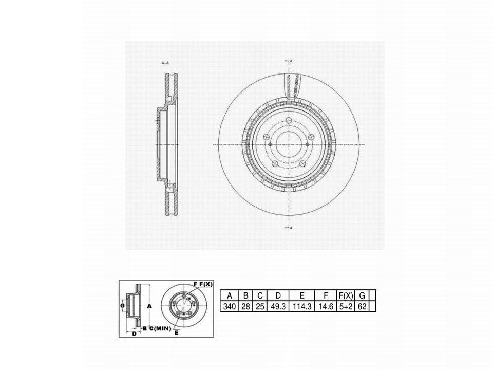 UltraHC Coated High Carbon Brake Rotor, Front UR020778, Toyota Highlander 2021-2020