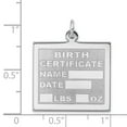 thumbnail image 3 of Sterling Silver Rhodium-plated Birth Certificate Polished Charm QC2494, 3 of 3