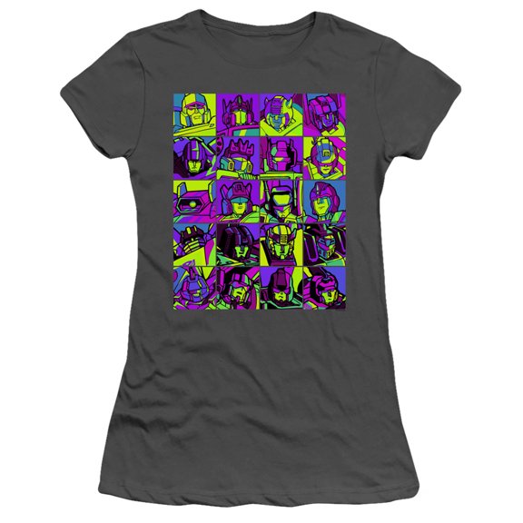Transformers Transformer Squares S/S Junior Women's T-Shirt Sheer Charcoal