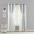 thumbnail image 3 of (2 pack) Your Zone Blackout Curtain Panel with Sheer Overlay, 1 Panel, Grey, 37" W x 84" L, 3 of 9