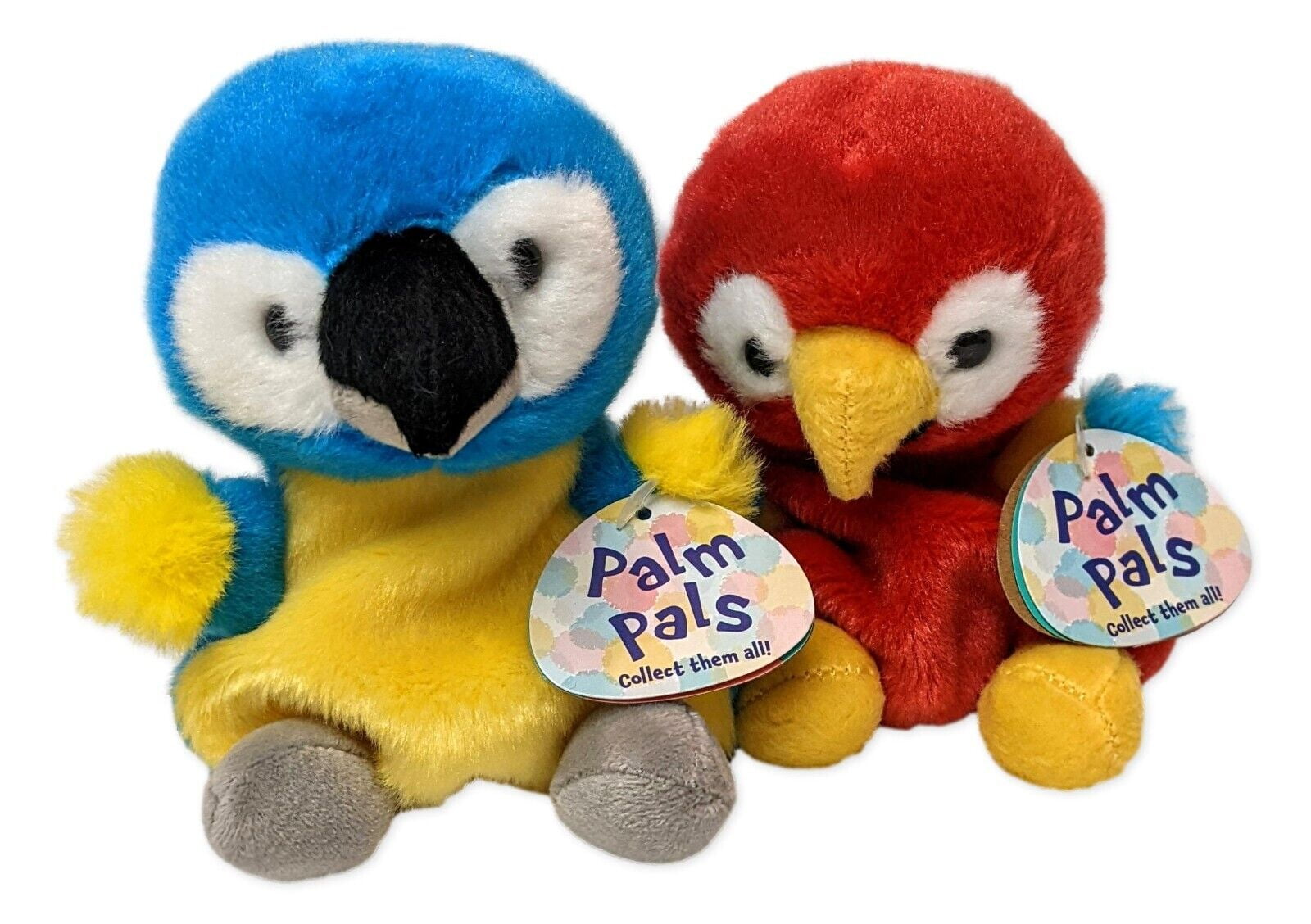 Set of 2 SCARLETTE MACAW & BLUES MACAW Palm Pals 5" Stuffed Animal ...