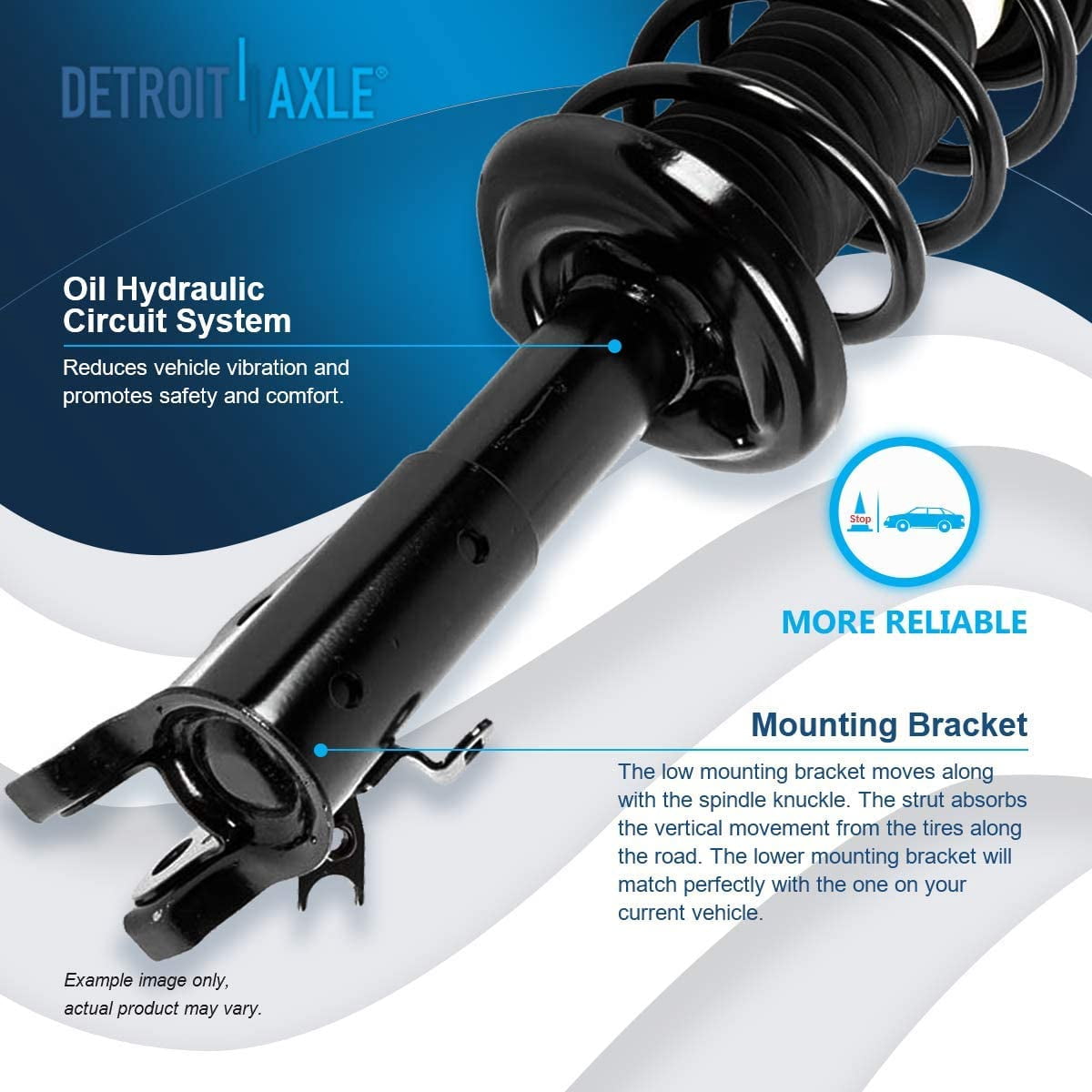Detroit Axle - Struts Shocks for 2006-2011 Honda Civic Acura CSX Complete 2 Front Struts & Coil Springs 2 Rear Shock Absorbers 2007 2008 2009 2010 Replacement Quick Install Ready Struts Assembly