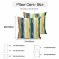 thumbnail image 3 of Waterproof Throw Pillow Covers Set of 2, 24x24 Inch Turquoise Yellow Stripe Decorative Pillowcases Outdoor Pillow Slip Cushion Covers Set for Couch Tent Abstract Orange Teal Green, 3 of 7