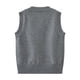 thumbnail image 5 of Camiseta sin mangas con cuello en V para niños y niñas, temporada, color liso, cuello en V, suéter de punto, top de poliéster para niña, 5 of 7