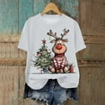 thumbnail image 2 of larppty Reindeer Shirt for Women Christmas Graphic Tees Family Party Casual Short Sleeve Xmas Shirt (White, L), 2 of 6