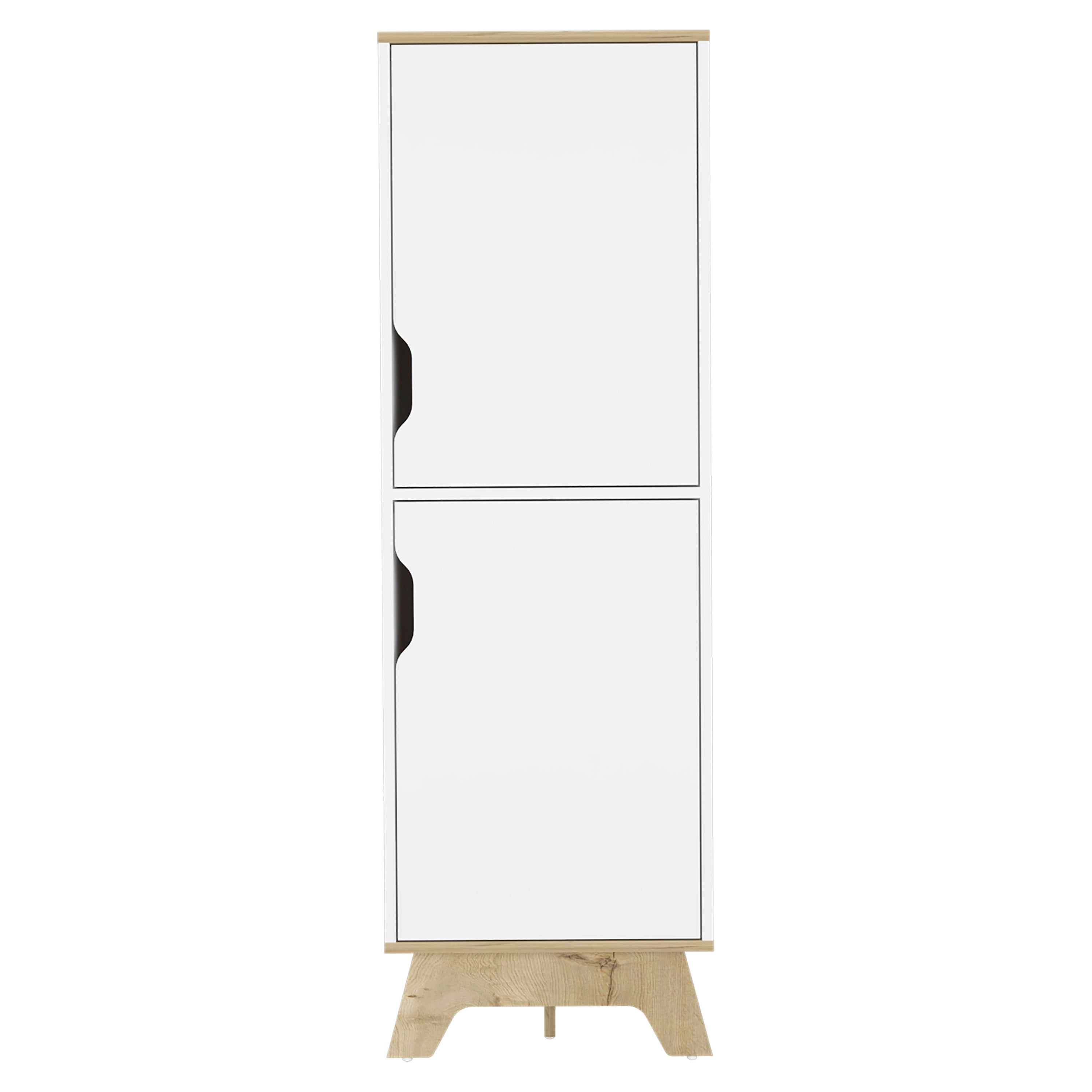 Boahaus Ox Modern Pantry Cabinet, Assembled Product Height 59 in, Light oak / White