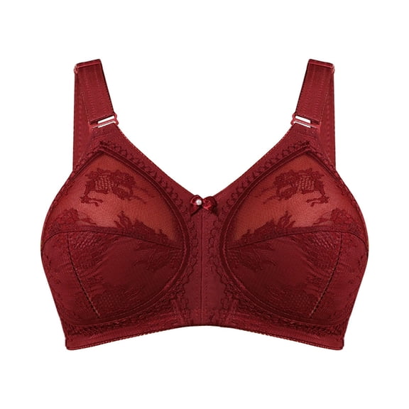 Afdoent Bras for Women Lace Adjustable Shoulder Strap Large Size Full Coverage Underwire Bra Breathable Lightweight