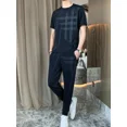 thumbnail image 2 of Conjunto de camiseta y pantalones de nailon para hombre, ropa deportiva de gimnasio, de gran tamaño, elástica, de alta calidad, moderna, de dos piezas, camiseta holgada básica, 2 of 5